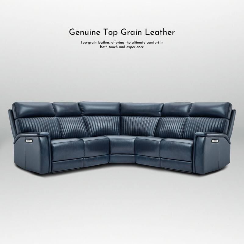 Cole 105" W Genuine Leather Power Reclining sectional sofa with USB&USB-C Port,power armlesschair
