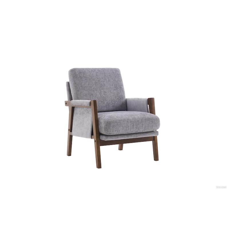 Mid-Century Modern Accent Chairs ,Modern Accent Chair,Chair with Soft Waist Cushion,Ergonomic Lounge Chairs - Gray