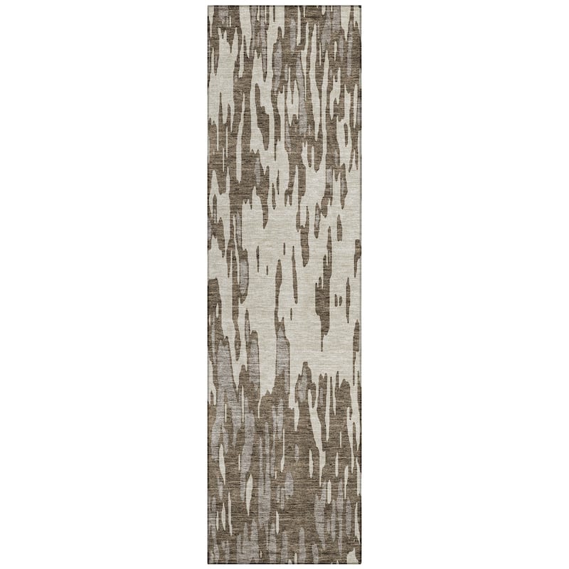 Machine Washable Indoor/ Outdoor Abstract Chantille Rug