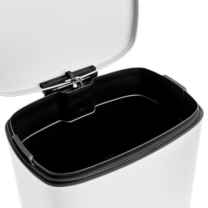 Qualiazero 13.2 Gallon + 3.2 Gallon Rectangular Step Can Combo - Matte White
