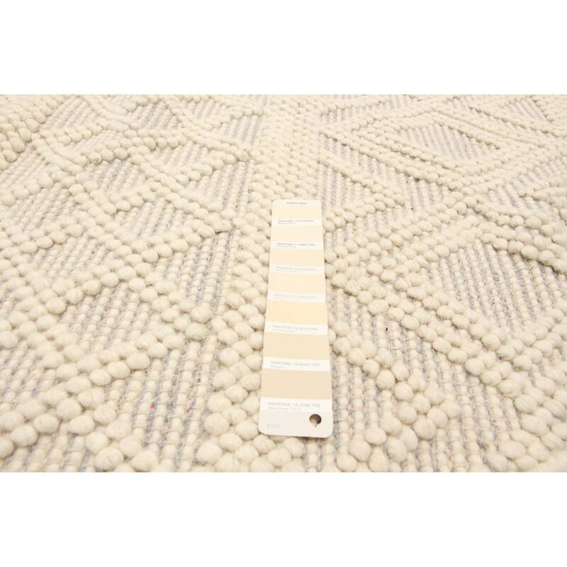 ECARPETGALLERY Braid weave Sienna Cream Wool Rug - 5'11 x 5'11