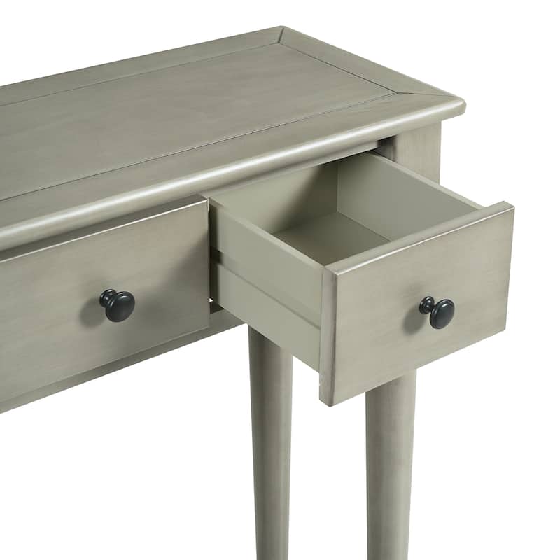 59" Retro Console Table with Open Shelf and 4 Drawers