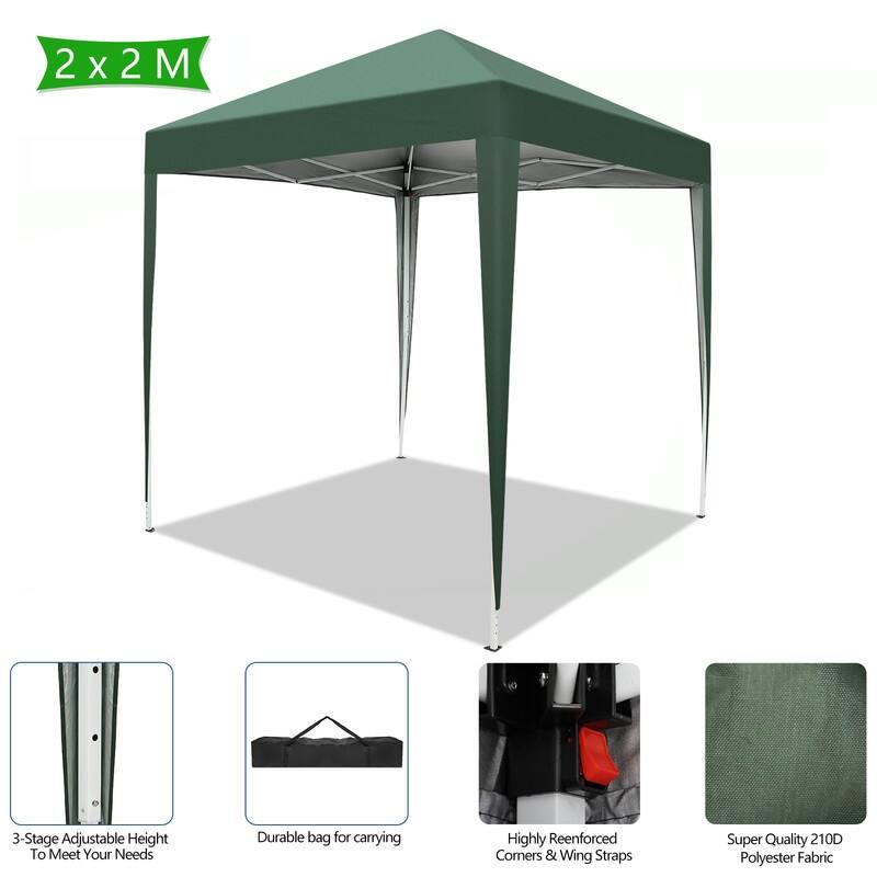 10 ft. x 10 ft. Green Straight Leg Pop-Up Canopy - 6.5X6.5FT - Green