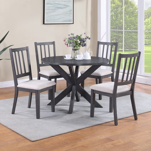 Farmhouse X-Base 42" Diameter Round Dining Table