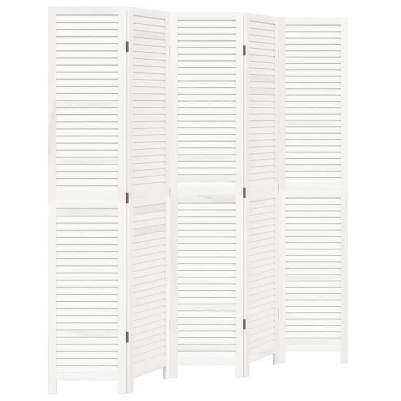 vidaXL Room Divider Privacy Screen Living Room White Solid Wood Paulownia