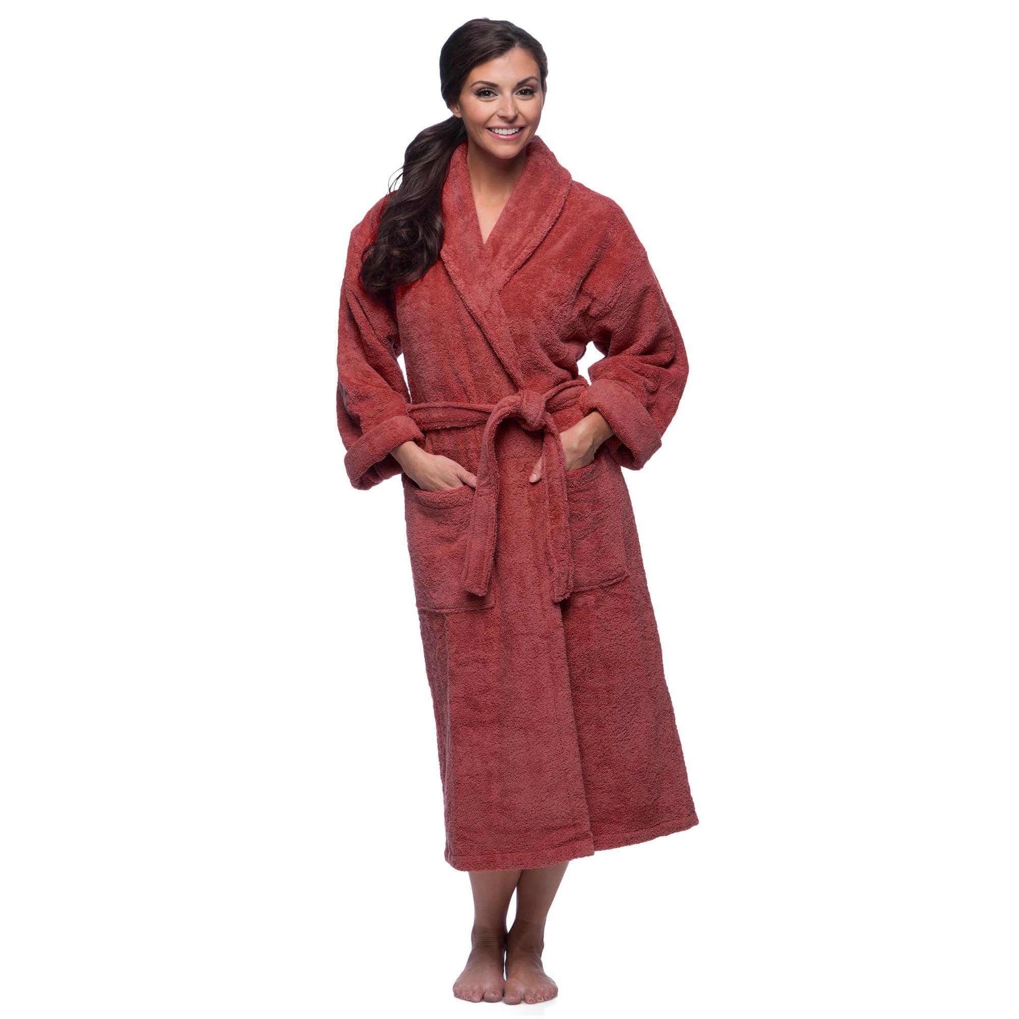 American Soft Linen Unisex Luxury Hotel Spa Warm Shawl Collar Soft Plush Fleece Bath Robe - Teal