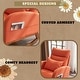 preview thumbnail 9 of 14, Accent Rocking Chair, Upholstered Nursery Glider Rocker, Orange and White