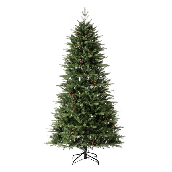 Glitzhome Pre Lit Green Fir Artificial Christmas Tree With Led Warm Lights And Remote Controller Overstock 31721233 7 5 Foot New Arrival