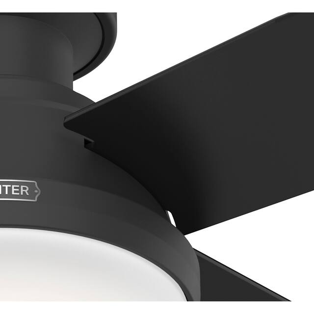 Hunter 52" Dempsey Flush Mount Ceiling Fan w/ LED Light Kit and Handheld Remote