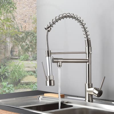 Kitchen Faucet with Pull Down Sprayer and Rotatable Spouts