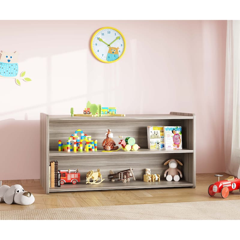 Tot Mate Laminate Toddler Double Sided Storage Shelf - 46" x 23 1/2" x 23 1/2" - Assembly Required - Maple