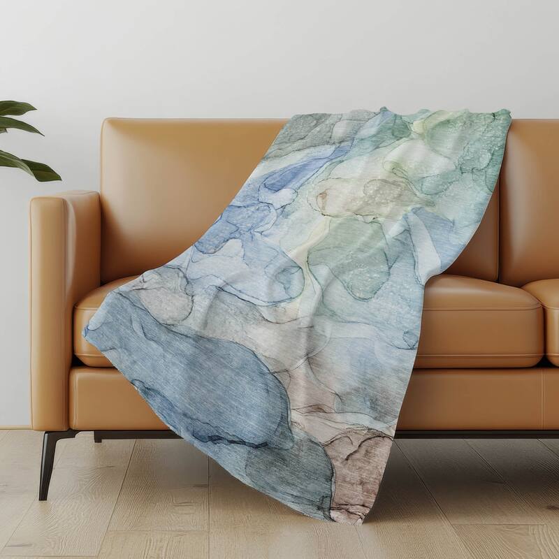 Premium Machine Washable Abstract Contemporary Sherpa Throw Blanket