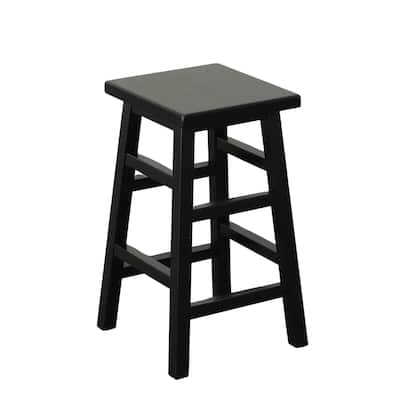 Pub Rubberwood Counter Stools - 24" - Antique Black