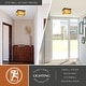 preview thumbnail 4 of 4, Mission Bronze Square Outdoor Flush Mount Ceiling Light Honey Glass - 11.5-in W x 7-in H x 11.5-in D