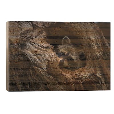 Holed Up Print On Wood by Christopher Thomas - Multi-Color