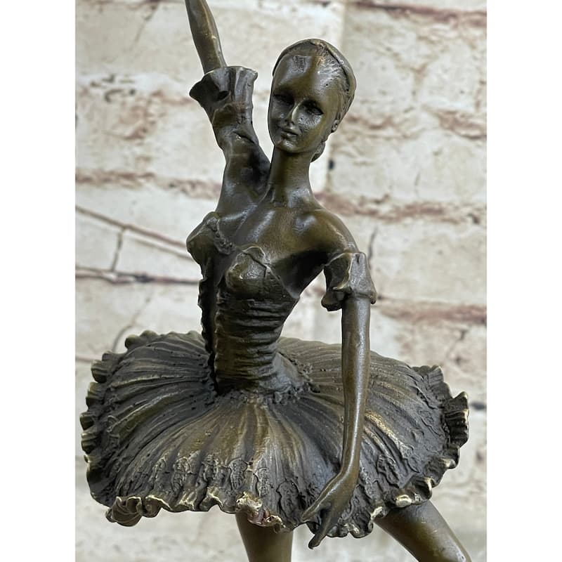 Ballerina Ballet Dancer Girl Bronze Statue Sculpture Trophy Figure 13 Inches X 7 Inches