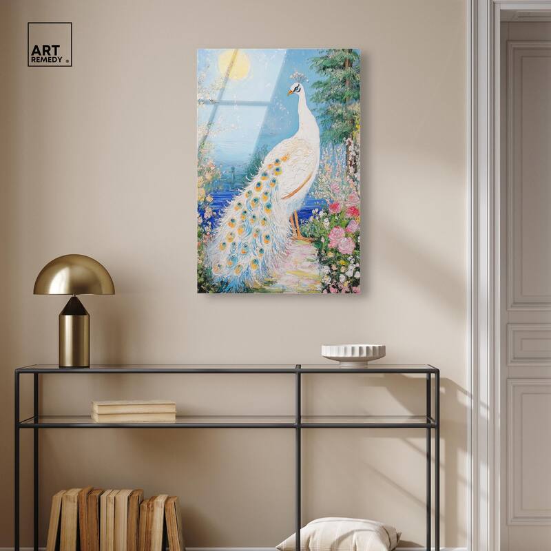 Peacock in Paradise Acrylic by Art Remedy, Ready to Hang