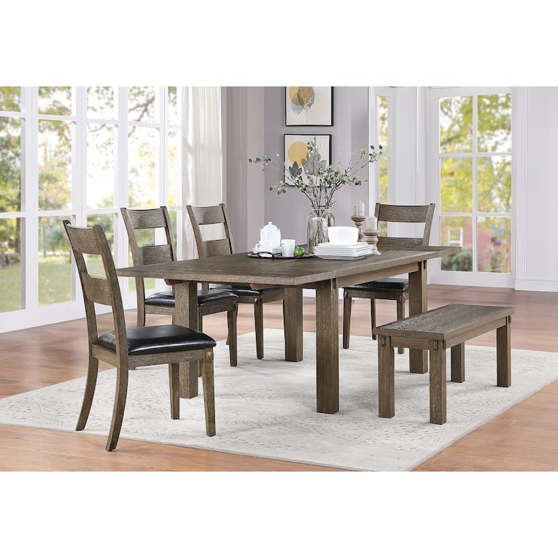 Sabrina Dark Oak Dining Table with Extension Leaf