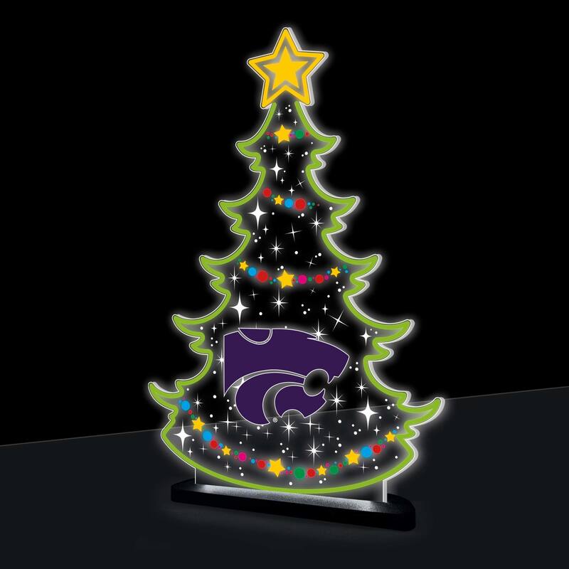 10" LED Tabletop Christmas Tree Desklite Sign, Kansas State University