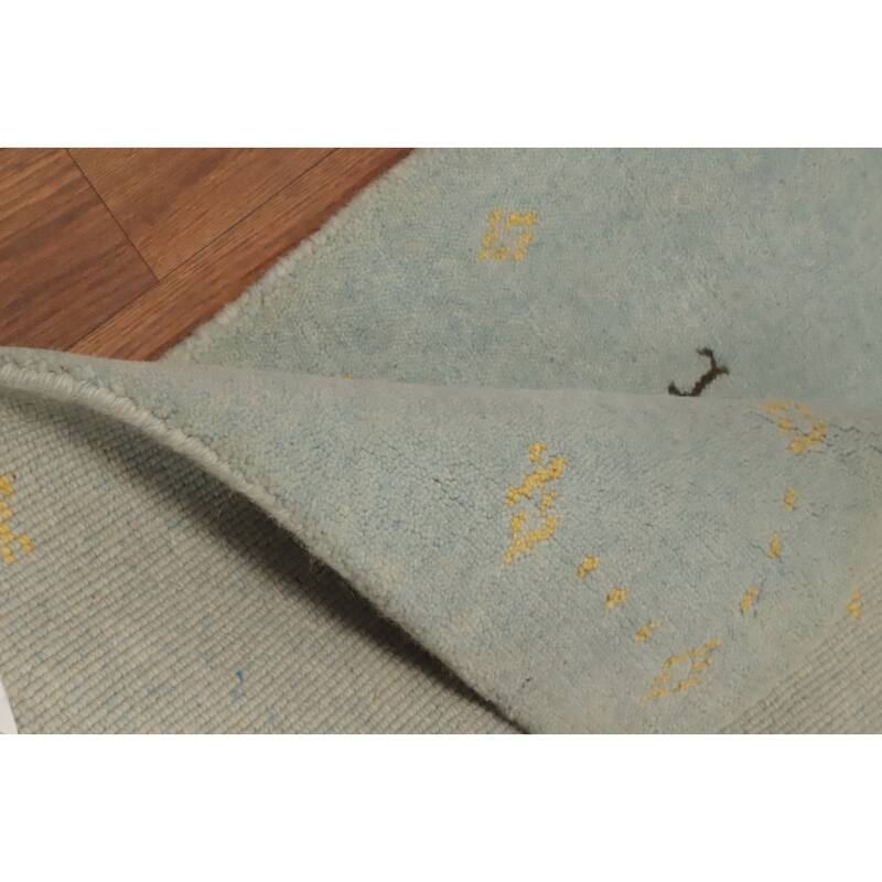 Hand Knotted Oriental 100% Wool Carpet Tribal Animal Pictorial Navy Blue & Blues Gabbeh Area Rug - 3' 0'' X 2' 0''