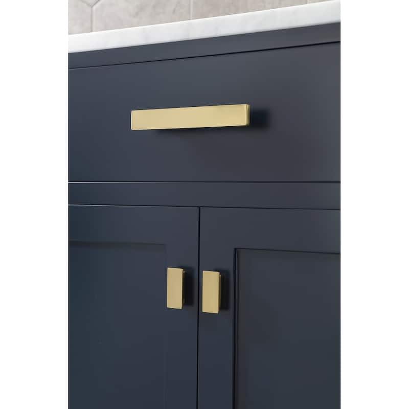 Madison 24-inch Monarch Blue Single Sink Carrara White Marble Vanity