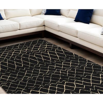 Makos Power Loomed Distressed Abstract Modern Area Rug By HomeRoots