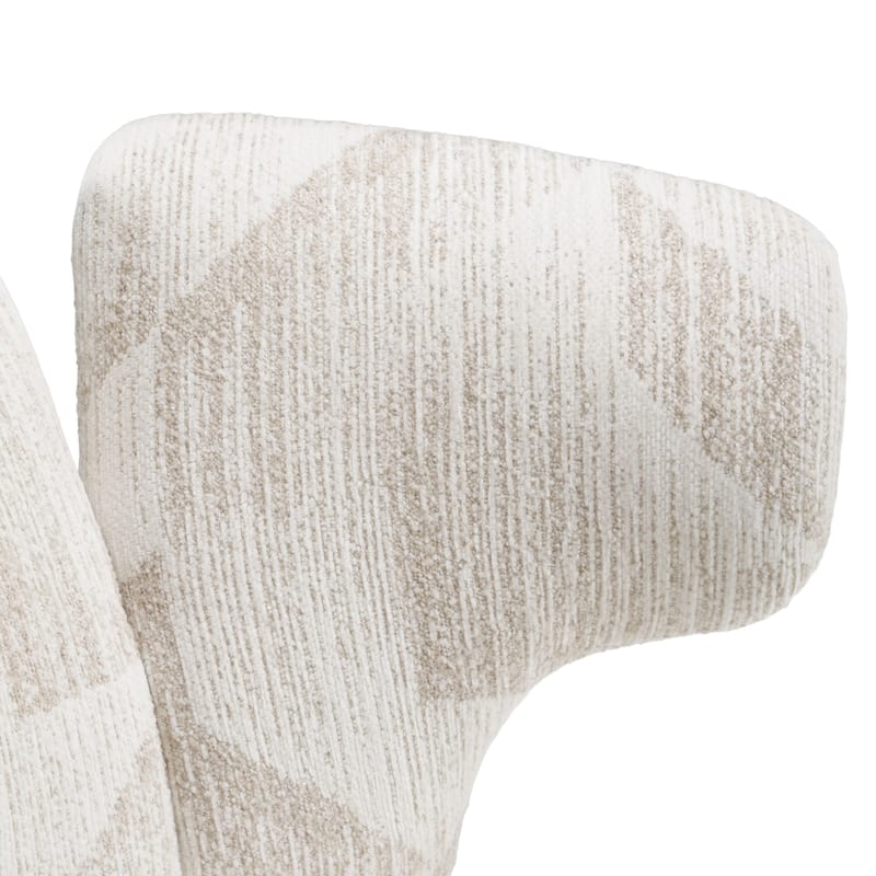 Modrest Masuda Modern Beige Pattern Fabric Dining Chair (Set of 2)