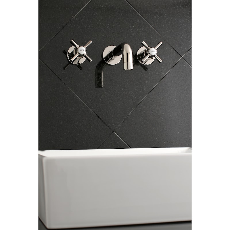 Kingston Brass Millennium Two-Handle 3-Hole Wall Mount Bathroom Faucet
