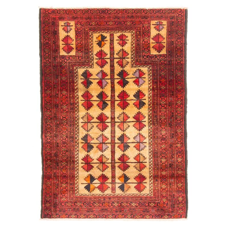 ECARPETGALLERY Hand-knotted Teimani Beige Wool Rug - 2'10 x 4'2