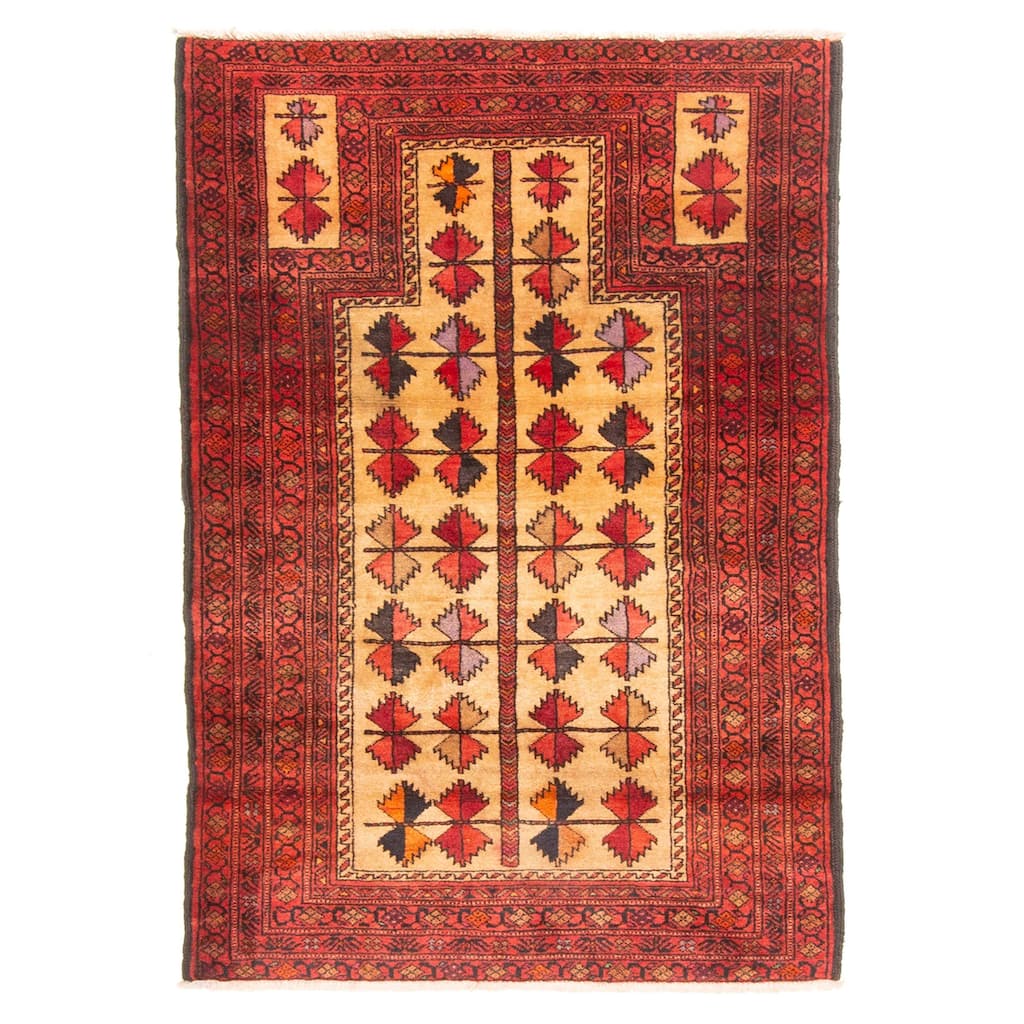 ECARPETGALLERY Hand-knotted Teimani Beige Wool Rug - 2'10 x 4'2
