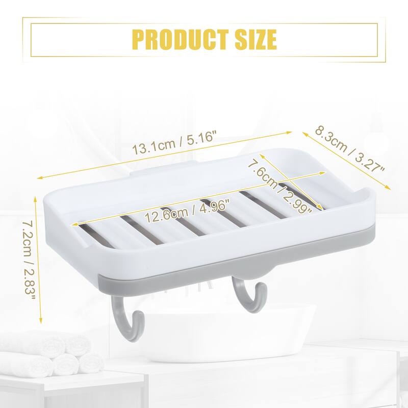 2 Pcs Wall Mounted Soap Dish Soap Box Soap Holder for Bathroom
