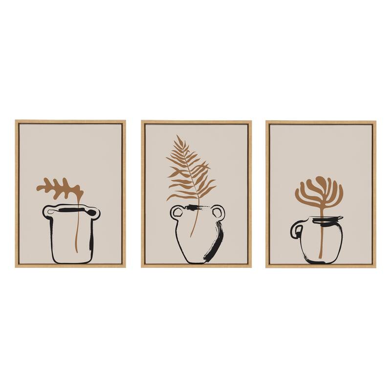 Kate and Laurel Sylvie Vase Canvas Art Set by Creative Bunch Studio