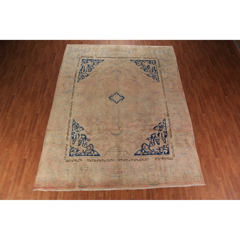 Kashmar Persian Vintage Area Rug Handmade Wool Carpet - 9'9" x 12'6"