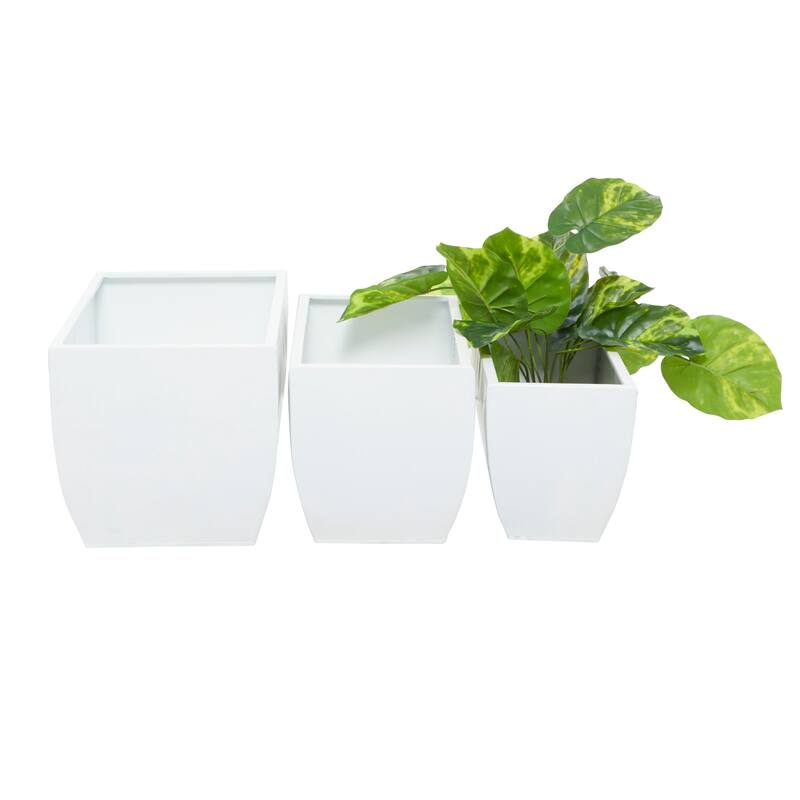 Metal Modern Planter (Set of 3) - S/3 20", 18", 16"W