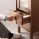 preview thumbnail 6 of 6, Clihome Vintage Glass Door Corner Storage Cabinet with Shelves & Drawers