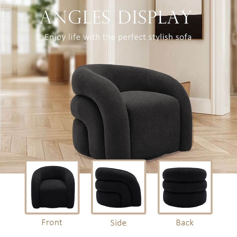 Upholstered Boucle Swivel Accent Chair