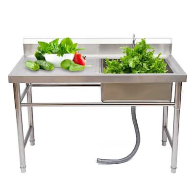 Freestanding Kitchen Utility Sink Stainless Steel - 47.28''