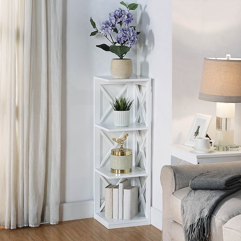 Convenience Concepts Oxford 3 Tier Corner Bookcase - White