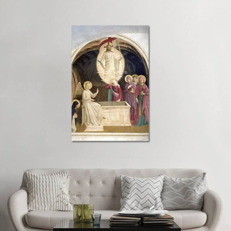 iCanvas "The Resurrection Of Christ And The Pious Women At The Sepulchre, 1442" by Fra Angelico Canvas Print - 48x32x1.5