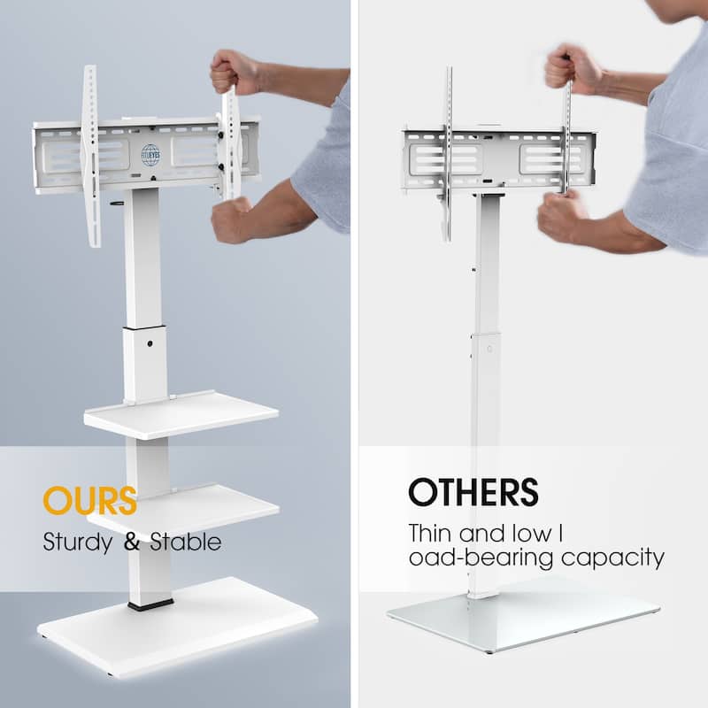 FITUEYES White Metal Base TV Stand for 32-75 inches TVs
