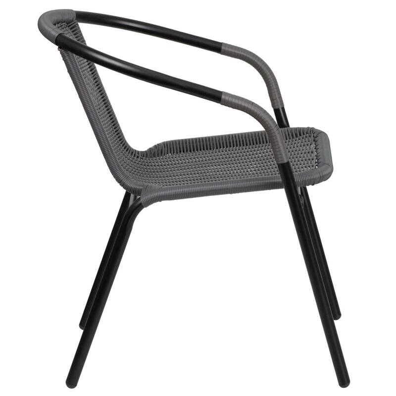 2 Pack Rattan Indoor-Outdoor Restaurant Stack Chair