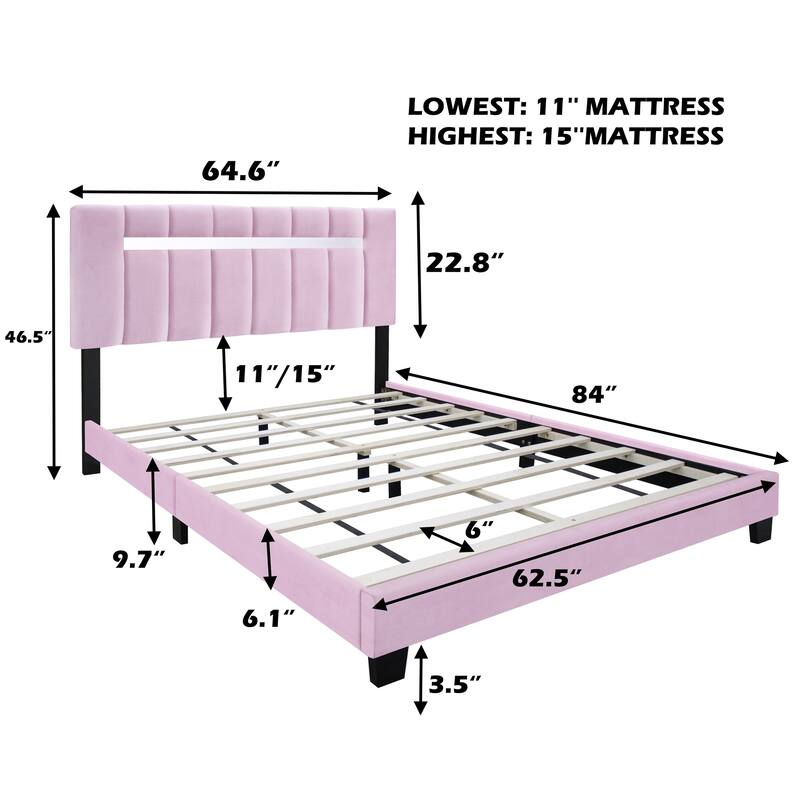 Queen Size Adjustable Upholstered Bed