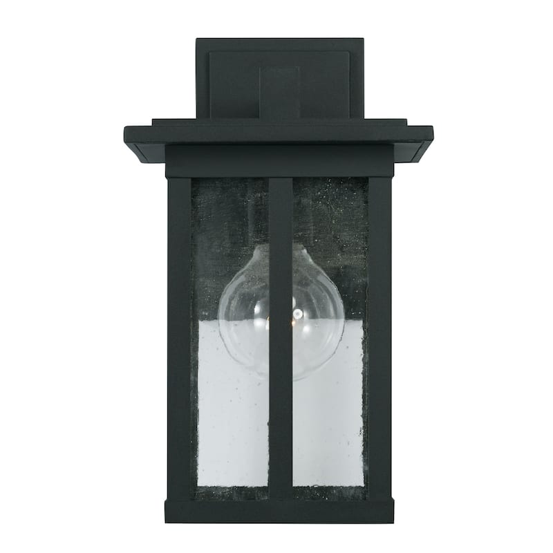 Barrett 7" 1-light Outdoor Wall Lantern w/ Antiqued Glass