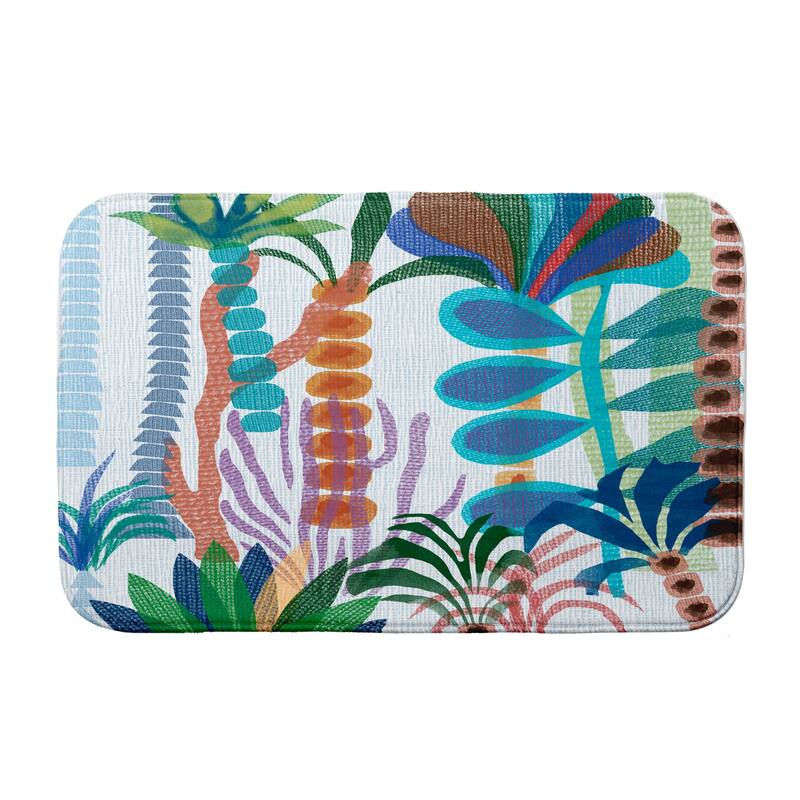 Tropical Jungle Bath Mat - 21 x 34 - Blue