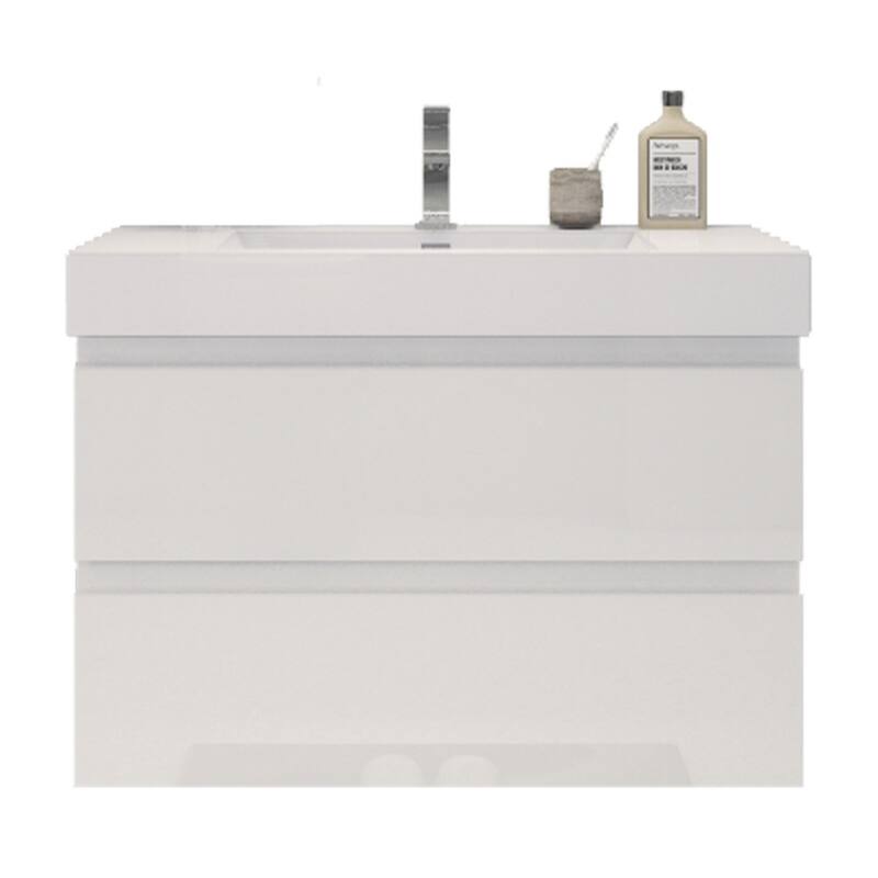 Baillie 36'' Wall-Mounted Vanity with Reinforced Acrylic Sink - 36''Width - Gloss White