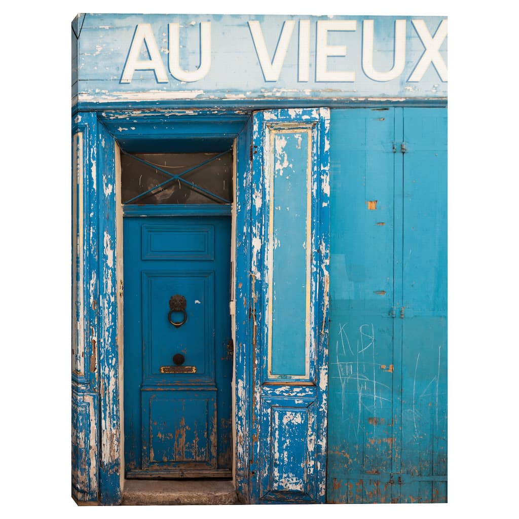Blue Door Au Vieux by Sossi Madzounian Canvas Art Print