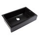 preview thumbnail 1 of 11, Grace Matte Black Fireclay 34″ Single Bowl Quick-Fit Farmhouse Apron Front Undermount Kitchen Sink and Drain