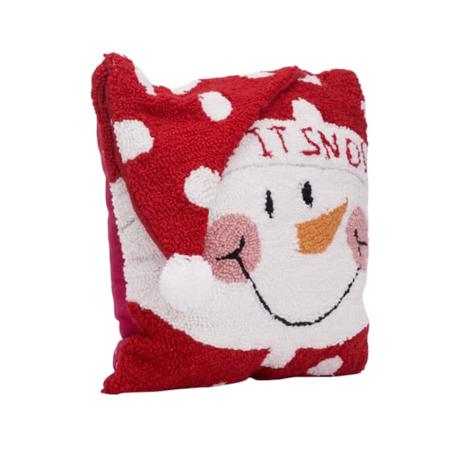 Glitzhome 14"L Hooked 3D Christmas Pillow