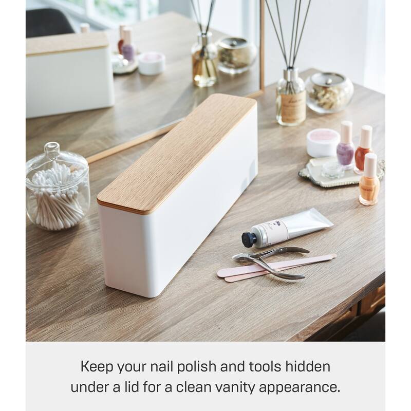 Yamazaki Home Nail Polish Organizer, Plastic, Lid - L 2.99 x W 12.99 x H 4.88 inches