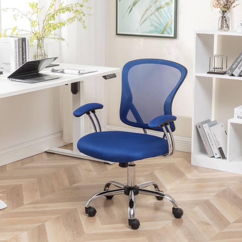 Porthos Home Guin Mesh Ergonomic Office Chair with Chrome Roller Base